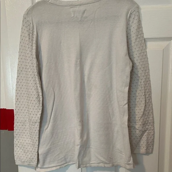 Elle Cream Textured Crew Neck Sweater - Picture 6 of 6